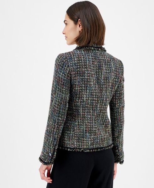 Women's One-Button Long-Sleeve Tweed Jacket