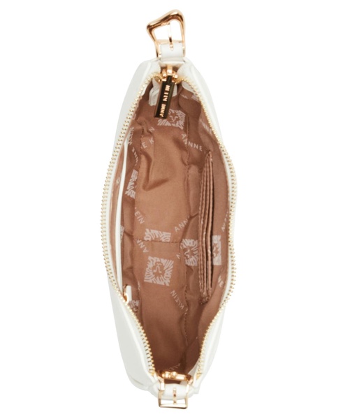 Sculpted Buckle Half Moon Crossbody Bag