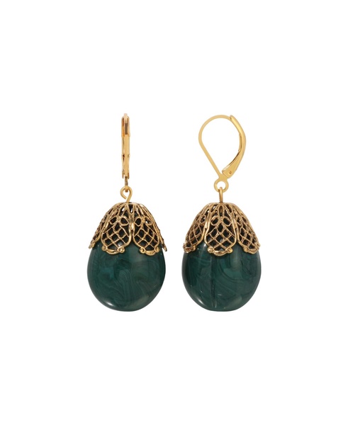 Acrylic Oval Filigree Drop Earrings