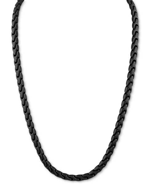 Men's Link Chain 24" Necklace in Black-Plated Stainless Steel