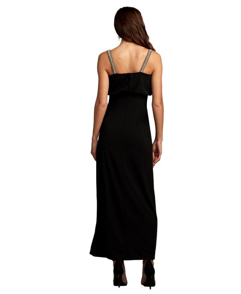 Mora Pearl Strap Blouson Midi Dress