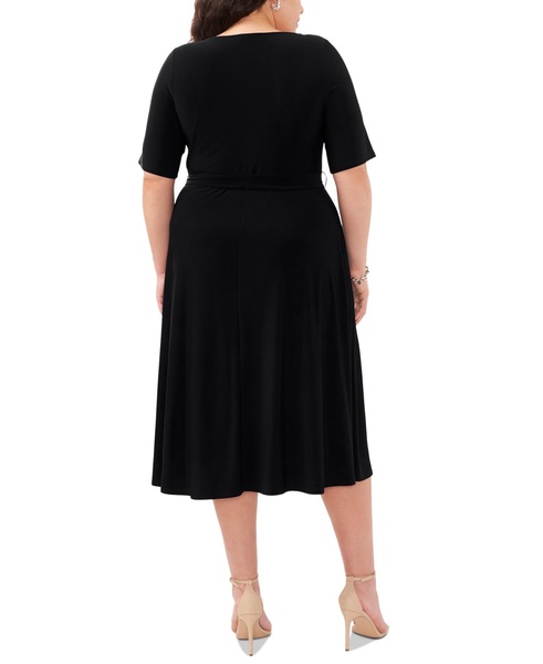 Plus Size Tie-Waist Hardware A-Line Dress
