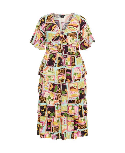 Plus Size Ana Tie Maxi Tiered Dress