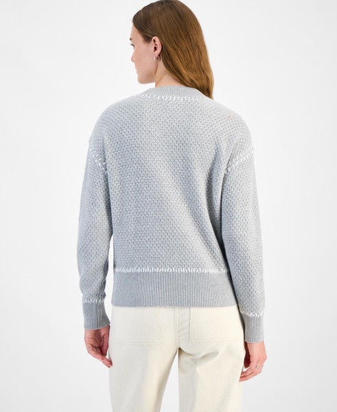 Women's Whip Stitch Dropped-Shoulder Cotton Sweater, Exclusively at Macy’s 