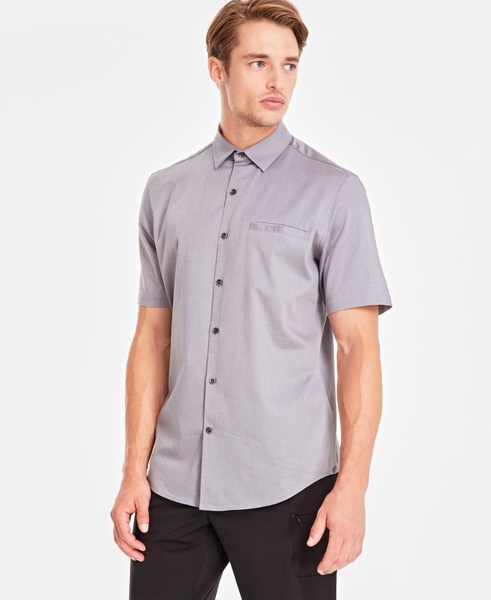 Men's Short-Sleeve Modern Stretch Dobby Shirt, Created for Macy's 