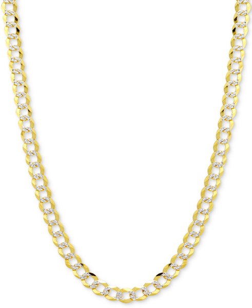 20" Two-Tone Open Curb Chain Necklace (5-3/4mm) in Solid 14k Gold & White Gold