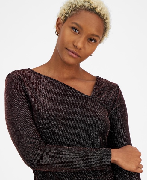 Women's Metallic Asymmetric Top, Created for Macy's