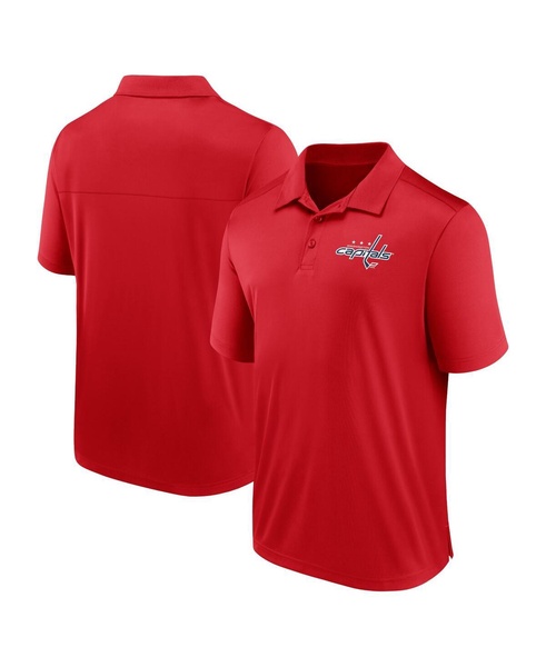 Men's Red Washington Capitals Left Side Block Polo Shirt