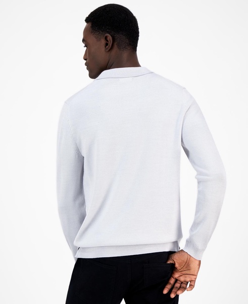 Men's Long-Sleeve Johnny Collar Merino Sweater, Created for Macy's 