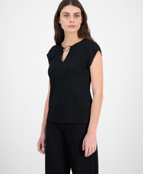 Women's Embellished Keyhole Top