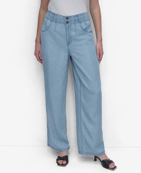 Women's Chambray Wide-Leg Pants