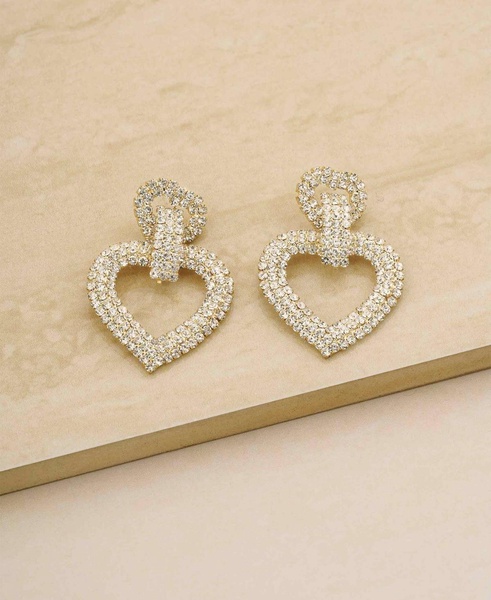 18K Gold Plated Dove Drop Heart Earrings