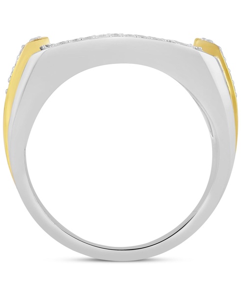 Men's Diamond Cluster Ring (1 ct. t.w.) in 10k Two-Tone Gold