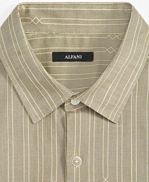 Men's Lobby Elevator Regular-Fit Stripe Button-Down Shirt, Created for Macy's 