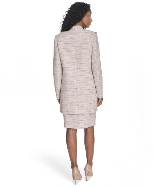Women's Tweed Open-Front Long-Sleeve Blazer