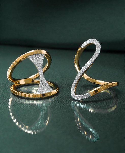 Diamond Openwork Textured Statement Ring (1/4 ct. t.w.) in Gold Vermeil, Created for Macy's