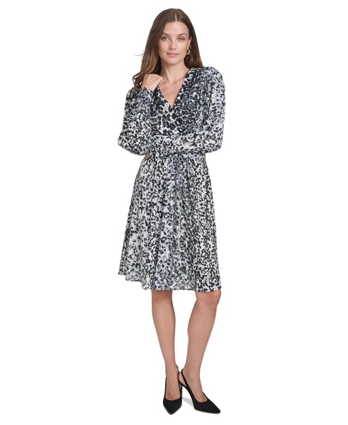 Women's Animal-Print Fit & Flare Dress