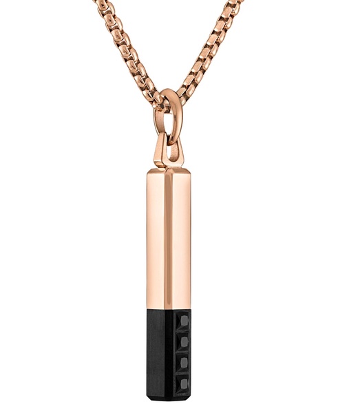 Black & Rose Gold-Tone IP Stainless Steel Black Spinel 26" Pendant Necklace