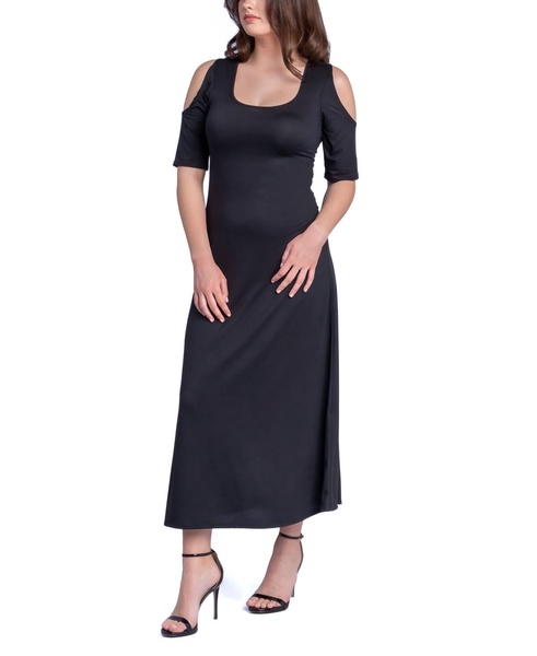Women's Cut Out Shoulder A-Line Floor Length Dress