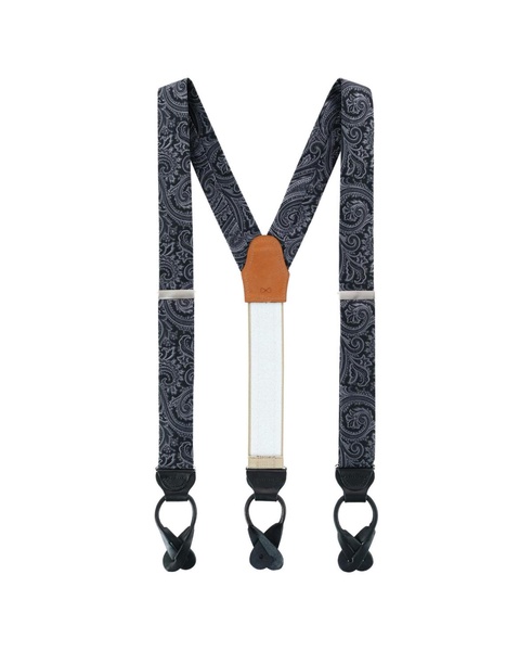 Men's Sobee Paisley Silk Brace and Bow Tie Set