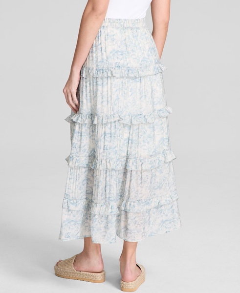 Women's Floral Tiered Pull-On Maxi Skirt, Exclusively at Macy's