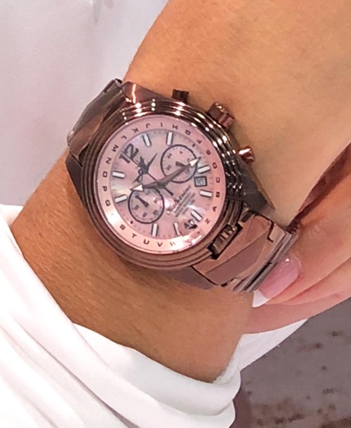 Women's Katherine Chronograph Multifunctional Chocolate Ion-Plated Stainless Steel Bracelet Watch 40mm
