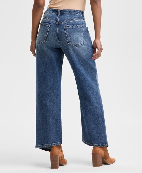 Women's Seamfront Asymmetric Wide-Leg Jeans, Exclusively at Macy's