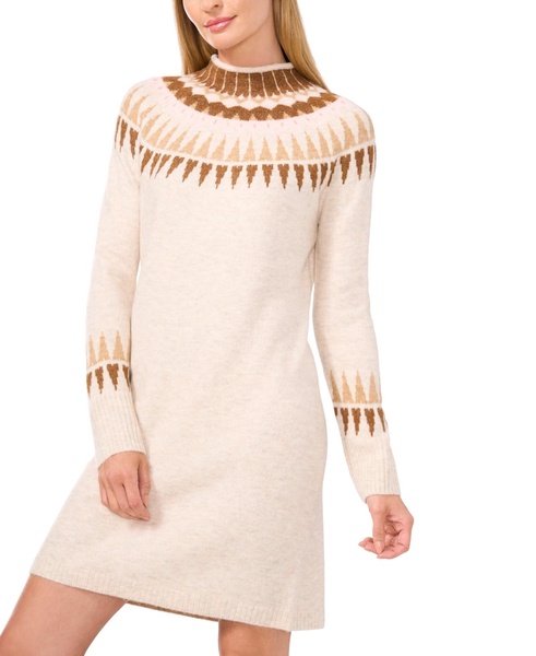 Women's Fair Isle Long-Sleeve Sweater Dress