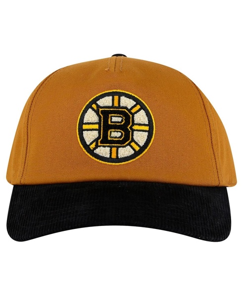 Men's Tan/Black Boston Bruins Burnett Adjustable Hat