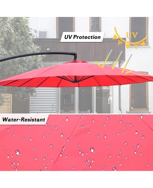 Offset Hanging Market Patio Umbrella Easy Tilt Adjustable for Backyard and Outdoor Use