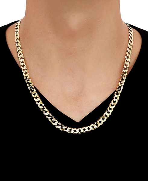 Curb Link 22" Chain Necklace (7mm) in Sterling Silver