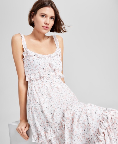 Women's Floral-Print Ruffled Tiered  Smocked-Waist Maxi Dress, Exclusively at Macy's