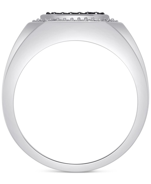 Men's Black Diamond (1/3 ct. t.w.) & White Diamond (1/6 ct. t.w.) Ring in Sterling Silver