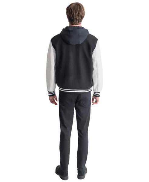 Men's Colorblocked Removable Hood Varsity Jacket