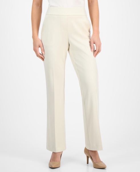 Petite Pull-On Straight-Leg Slash-Pocket Pants