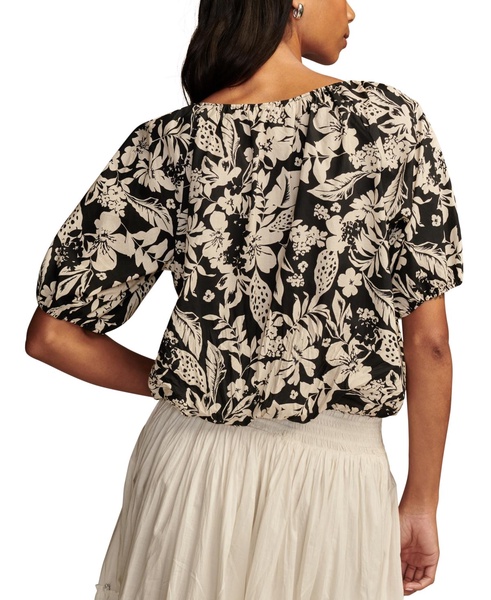 Women's Cotton Gathered Poplin Top