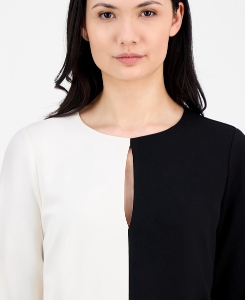 Women's Colorblocked 3/4-Sleeve Shift Dress