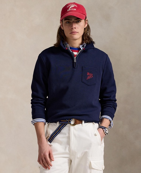 Men's Double-Knit Mesh Collared Sweatshirt