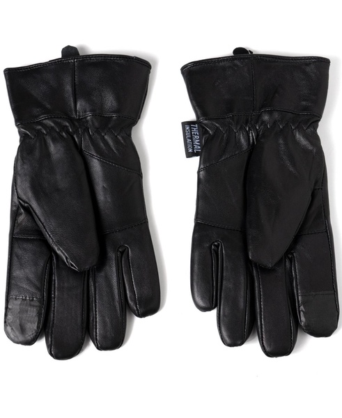 Mens Touch Screen Gloves Leather Thermal Lined Phone Texting Gloves