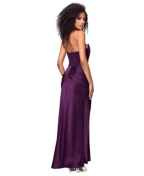 Women's Mixed-Media Strapless Corset Gown