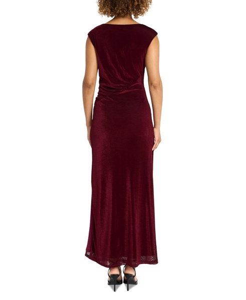 Women's Shirred Velvet Mesh Bodycon Dress