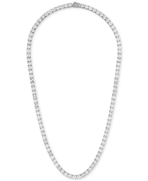 Men's Icon White Topaz (1/10 ct. t.w.) Tennis 22" Necklace in Sterling Silver