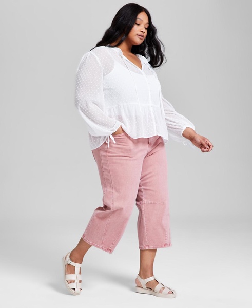 Trendy Plus Size Barrel-Leg Cropped Pants, Exclusively at Macy's 