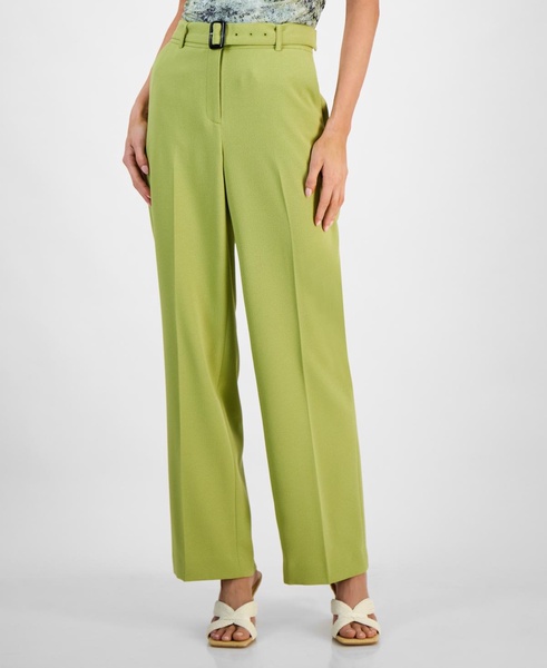 Women's High Rise Belted Wide Leg Pants, Exclusively at Macy's
