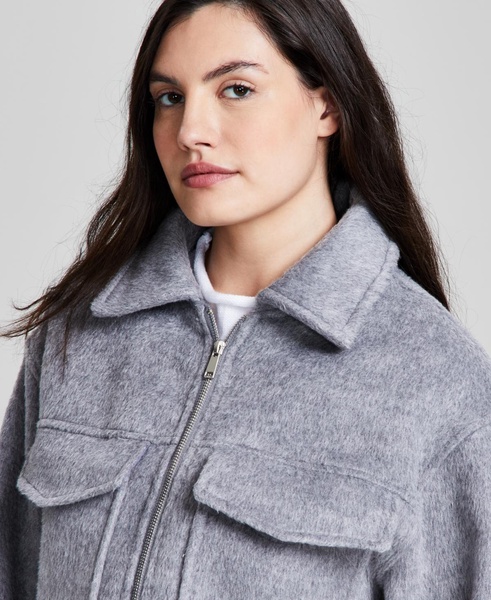 Women's Collared Zip-Front Shacket, Created for Macy's