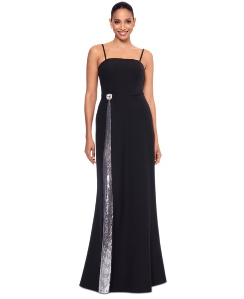 Women's Sequin-Trim Square-Neck Sleeveless Gown