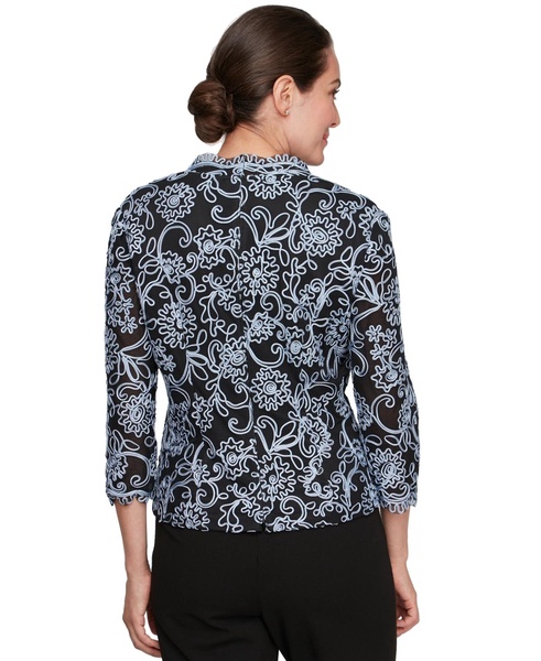 Women's 3/4-Sleeve Embroidered Blouse