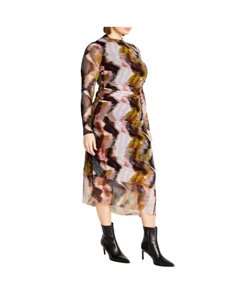 Plus Size Mesh Miranda Print Dress