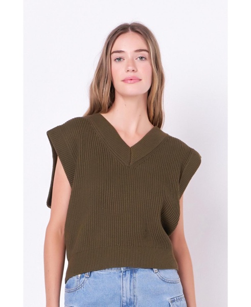 Women's V-neck Knit Sweater Vest