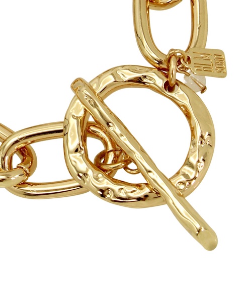 Gold Textured Chain Link Bracelet